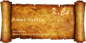 Kabai Csilla névjegykártya